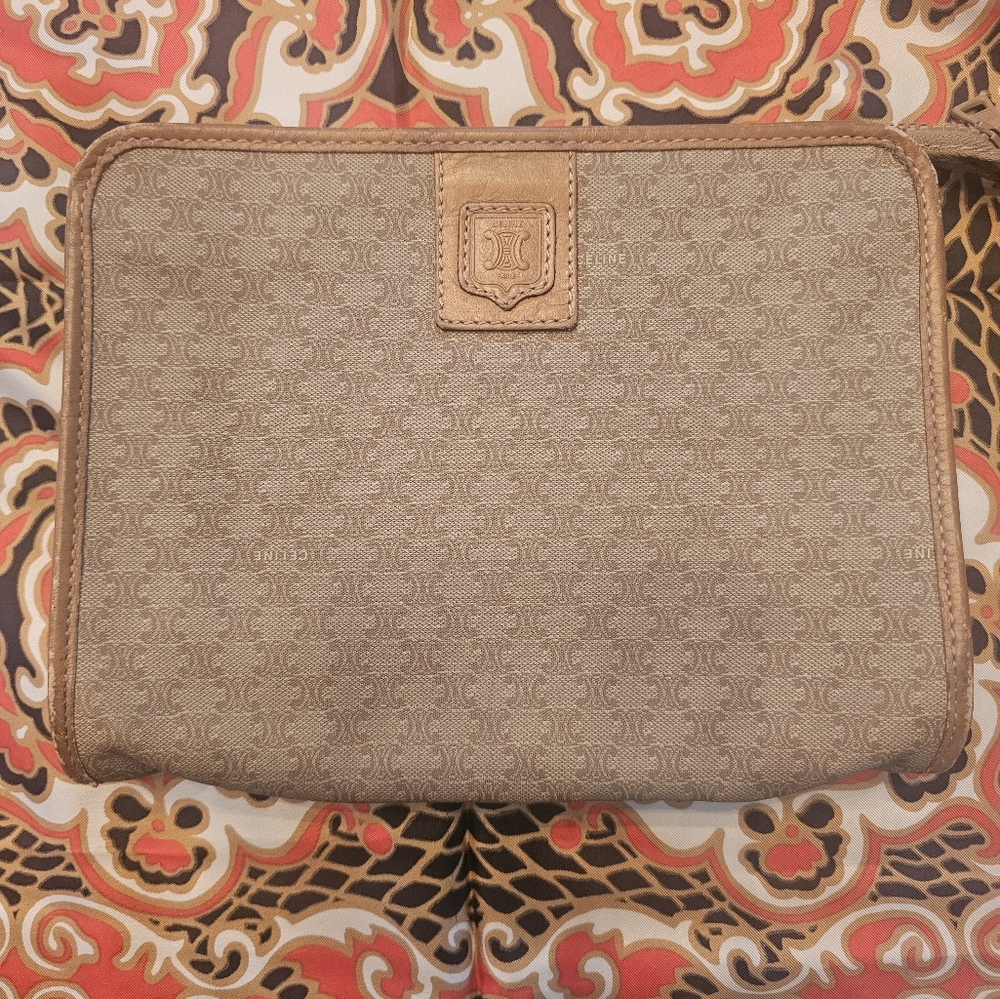 Celine Beige Monogram Clutch